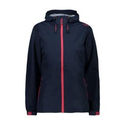 Kurtka przeciwdeszczowa damska z kapturem CMP. Czerwone kurtki sportowe damskie CMP, bez wzorów, bez ramiączek, z kapturem, trekkingowe. Za 288.10 zł.