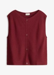Sukienka dzianinowa i kamizelka (2 części). Niebieskie sukienki damskie bonprix, bez wzorów, z dzianiny, eleganckie, bez kołnierzyka, bez ramiączek. Za 129.99 zł.
