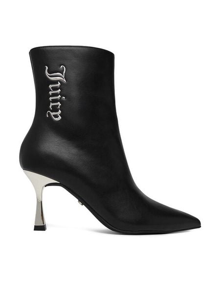 Juicy Couture Botki EO-R24SS94664 Czarny. Czarne botki damskie Juicy Couture, bez wzorów, z materiału, bez obcasa, na szpilce, bez zapięcia. Za 399.99 zł.