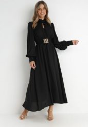 Czarna Sukienka Laodyle. Czarne sukienki damskie Born2be, na imprezę, l, w ażurowe wzory, z koronki, eleganckie, bez kołnierzyka, bez ramiączek, maxi. Za 239.99 zł.