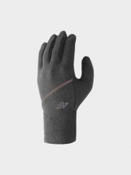 4F Rękawiczki dzianinowe Touch Screen uniseks - szare S. Szare rękawiczki damskie 4F, bez wzorów, z dzianiny. W wyprzedaży za 29.99 zł.