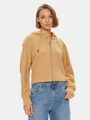 Calvin Klein Bluza Nano Logo K20K207210 Beżowy Relaxed Fit. Brązowe bluzy damskie Calvin Klein, m, bez wzorów, z bawełny, bez ramiączek, bez kaptura. Za 419.99 zł.