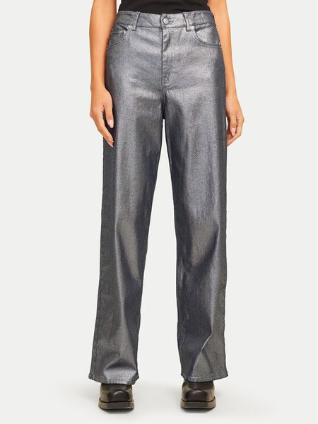 JJXX Jeansy Tokyo 12264457 Srebrny Wide Leg. Szare jeansy damskie JJXX, bez wzorów, z bawełny. Za 149.99 zł.