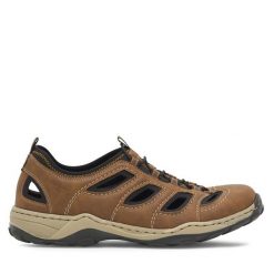 Sandały Rieker. Brązowe sandały męskie Rieker, bez wzorów, bez zapięcia. Za 219.99 zł.