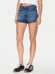 Guess Szorty jeansowe W5GD0Y D5O11 Granatowy Regular Fit. Niebieskie szorty damskie Guess, z aplikacjami, z bawełny. Za 149.00 zł.