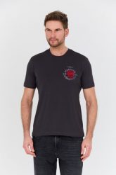 AERONAUTICA MILITARE Szary t-shirt M.C. Szare t-shirty męskie Aeronautica Militare, l, bez wzorów, bez kołnierzyka, bez ramiączek. W wyprzedaży za 189.99 zł.