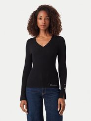 Guess Sweter W6YR10 Z0949 Czarny Slim Fit. Czarne swetry nierozpinane damskie Guess, l, z aplikacjami, z wiskozy, bez kołnierzyka, bez ramiączek. Za 344.99 zł.