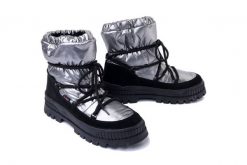 RIEKER Revolution TEX W2170-42 grey combination, śniegowce damskie. Szare śniegowce damskie Rieker, z wełny, bez zapięcia. Za 499.90 zł.