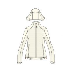 Damska kurtka z kapturem zapinana na zamek CMP. Białe kurtki sportowe damskie CMP, bez wzorów, z softshellu, bez ramiączek, z kapturem, trekkingowe. Za 403.50 zł.