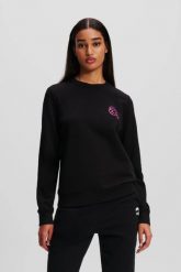 KARL LAGERFELD Czarna bluza damska Ikonik 2.0 Jelly. Czarne bluzy damskie KARL LAGERFELD, s, bez wzorów, z bawełny, bez ramiączek, bez kaptura. W wyprzedaży za 499.99 zł.