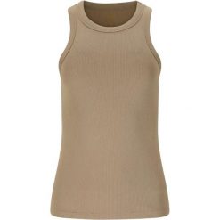 Damski tank top Athlecia Lenga. Brązowe topy damskie Athlecia, bez wzorów, sportowe, bez kołnierzyka, bez ramiączek. Za 179.00 zł.