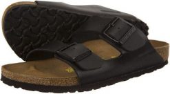 Birkenstock Klapki damskie Arizona czarne r. 45 (051793). Czarne klapki damskie Birkenstock, bez wzorów, bez obcasa, bez zapięcia. Za 320.27 zł.