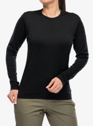 Bluza termoaktywna damska Devold Breeze Plus Merino 200 Shirt. Czarne bluzy damskie Devold, l, bez wzorów, z materiału, bez ramiączek, bez kaptura. Za 472.99 zł.