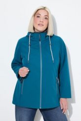 Damskie Kurtka softshell HYPRAR hydrofobowa kieszenie na zamek. Niebieskie kurtki sportowe damskie Ulla Popken, plus size, bez wzorów, z elastanu, bez ramiączek, z kapturem, trekkingowe. Za 479.99 zł.