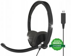 Słuchawki Koss Słuchawki przewodowe z mikrofonem Koss CS300 USB Nauszne Biurowe Czarne. Czarne słuchawki nauszne Koss. Za 569.80 zł.