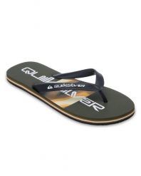 Klapki dla Mężczyzn MOLOKAI STRIPE Zielony. Zielone klapki męskie Quiksilver, bez wzorów, z gumy, bez zapięcia. Za 66.49 zł.