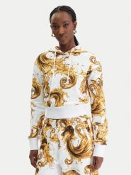 Versace Jeans Couture Bluza 80HAI313 FS196 Biały Regular Fit. Białe bluzy damskie Versace Jeans Couture, l, bez wzorów, z bawełny, bez ramiączek, bez kaptura. Za 1,489.00 zł.