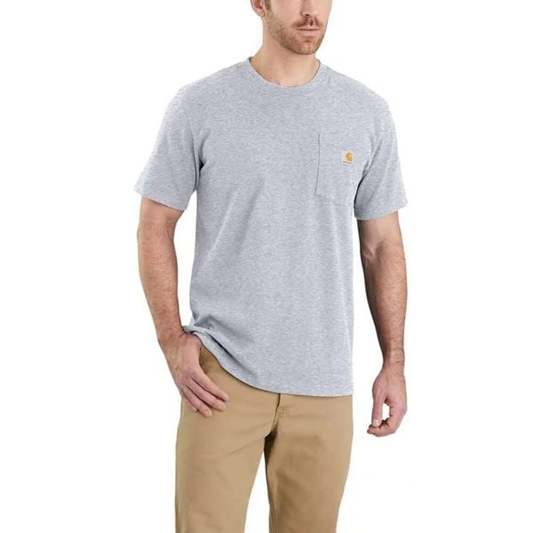 Koszulka sportowa męska T-shirt Carhartt Heavyweight Pocket K87. Szare koszulki sportowe męskie Carhartt, m, bez wzorów, bez ramiączek, trekkingowe. Za 91.99 zł.
