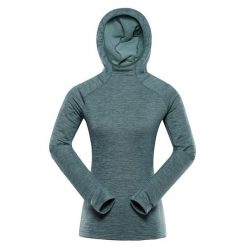 Bluza sportowa damska z kapturem Alpine Pro Rolta. Zielone bluzy damskie Alpine Pro, bez wzorów, sportowe, bez ramiączek, z kapturem. W wyprzedaży za 119.00 zł.