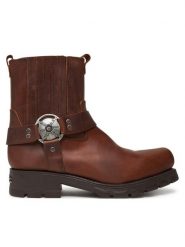 NEW ROCK Sztyblety M-7605-S20 Brązowy. Brązowe botki męskie NEW ROCK, bez wzorów, ze skóry, rockowe, bez obcasa, bez zapięcia. Za 1,049.00 zł.