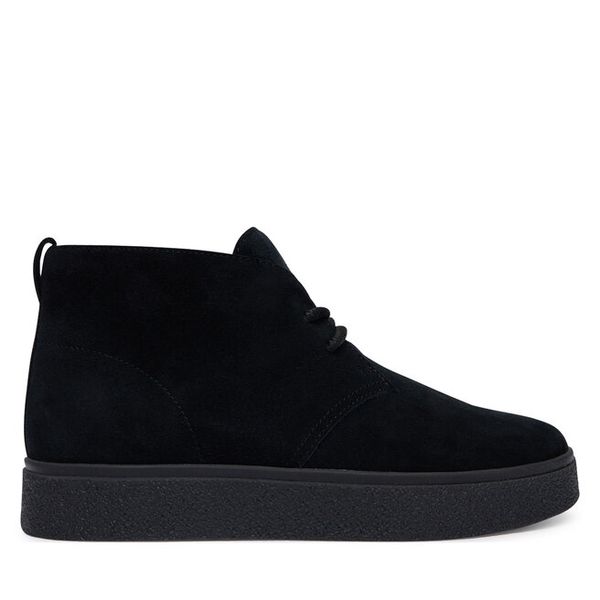Trzewiki Clarks. Czarne botki męskie Clarks, bez wzorów, bez obcasa, bez zapięcia. Za 519.99 zł.