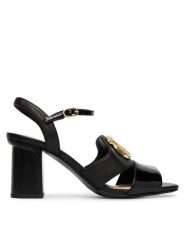 Liu Jo Sandały Brooke 01 SA6051 PX695 Czarny. Czarne sandały damskie Liu Jo, bez wzorów, ze skóry, bez obcasa, na słupku, bez zapięcia. Za 729.99 zł.