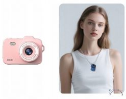Aparat cyfrowy Xrec Mini Aparat Cyfrowy X8 12mp Video 1080p Lcd 0,96" Wisiorek Breloczek / Różowy Łososiowy. Aparaty kompaktowe Xrec. Za 99.99 zł.
