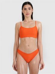 4F Góra od bikini damska - pomarańczowa XS. Brązowe bikini 4F, uniwersalny, bez wzorów, z elastanu. W wyprzedaży za 29.99 zł.