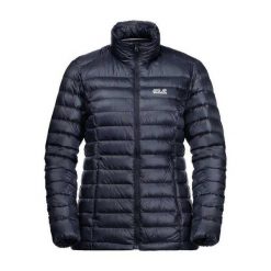 Kurtka Puchowa Damska JWP. Niebieskie kurtki sportowe damskie Jack Wolfskin, bez wzorów, z puchu, bez ramiączek, bez kaptura, trekkingowe. Za 610.99 zł.