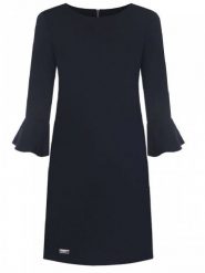 Sukienka Model Erin Black - Jersa. Czarne sukienki damskie Jersa, plus size, bez wzorów, z materiału, eleganckie, bez kołnierzyka, plus size, bez ramiączek. Za 361.04 zł.