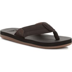 Klapki Quiksilver AQYL100633 brązowe. Brązowe klapki męskie bez wzorów, z materiału, bez zapięcia. Za 255.44 zł.