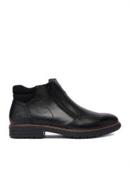 Rieker Botki CEO-33151-00 Czarny. Czarne botki męskie Rieker, bez wzorów, ze skóry, bez obcasa, bez zapięcia. Za 439.99 zł.