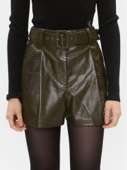 TWINSET Szorty z imitacji skóry 232TT2233 Zielony Regular Fit. Zielone szorty damskie Twinset, bez wzorów, ze skóry. Za 839.99 zł.