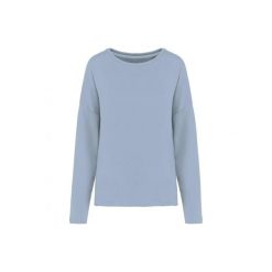 Bluza damska Kariban Loose. Niebieskie bluzy damskie KARIBAN, l, bez wzorów, z bawełny, bez ramiączek, bez kaptura. Za 147.00 zł.