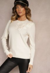 Jasnobeżowy Sweter z Modalem i Wiskozą Ozdobiony Aplikacjami 3D Desalttia. Brązowe swetry nierozpinane damskie Renee, m, z aplikacjami, z jeansu, casualowe, bez kołnierzyka, bez ramiączek. Za 84.99 zł.