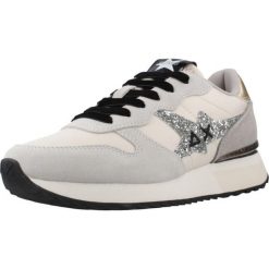 Buty SUN68 STARGIRL GLITTER LOGO Biały. Białe obuwie trekkingowe damskie SUN68, ze skóry, bez zapięcia. Za 416.99 zł.