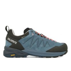 Buty damskie Dolomite CRODAROSSA LEATHER GTX DENIM BLUE. Niebieskie obuwie trekkingowe damskie Dolomite, z denimu, bez zapięcia. Za 879.99 zł.