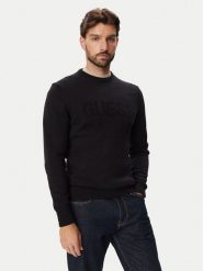Guess Sweter M6BR16 Z1364 Czarny Regular Fit. Czarne swetry męskie Guess, m, z aplikacjami, z wiskozy, bez kołnierzyka, bez ramiączek. Za 335.99 zł.