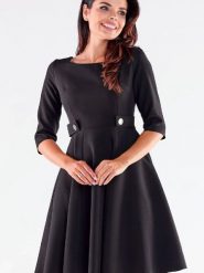 Sukienka Model A520 Black - awama. Czarne sukienki damskie Awama, l, bez wzorów, z elastanu, bez kołnierzyka, plus size, bez ramiączek, mini, rozkloszowane. Za 347.66 zł.