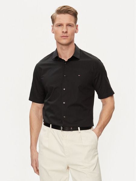 Tommy Hilfiger Koszula Core MW0MW34626 Czarny Slim Fit. Czarne koszule męskie Tommy Hilfiger, m, bez wzorów, z bawełny, bez kołnierzyka, bez ramiączek. Za 199.99 zł.