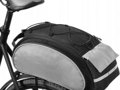 Torba rowerowa na bagażnik tylny, 13L, szaro-czarna, do e-bike'a. Czarne torby na ramię męskie PROX, z gumy, na ramię, małe. Za 149.00 zł.