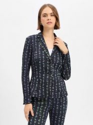 Marc Cain bluza typu blazer Kobiety Sztuczne włókno niebieski, 42. Niebieskie bluzy damskie Marc Cain, bez wzorów, z dresówki, sportowe, bez ramiączek, bez kaptura. Za 1,999.95 zł.