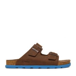 Klapki Rieker. Brązowe klapki męskie Rieker, bez wzorów, bez zapięcia. Za 359.99 zł.