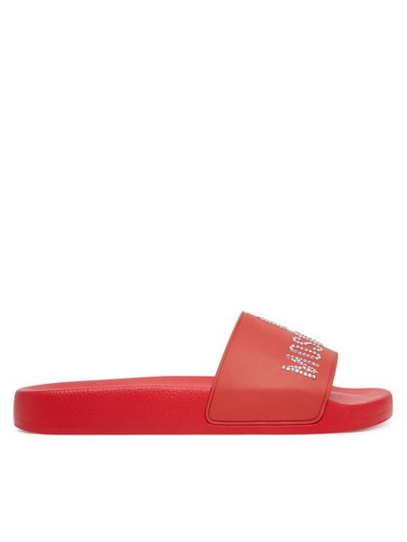 LOVE MOSCHINO Klapki JA28122G0MI13500 Czerwony. Czerwone klapki damskie Love Moschino, bez wzorów, z syntetyku, bez obcasa, bez zapięcia. Za 649.99 zł.