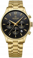 Zegarek Giewont Zegarek Męski Chronograph Sapphire Złoto Czarny GW6310-B4. Czarne zegarki męskie Giewont, bez wzorów, złote. Za 221.10 zł.