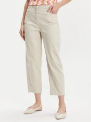 Marella Spodnie materiałowe Gallo 2413131015 Écru Regular Fit. Spodnie materiałowe damskie Marella, bez wzorów, z bawełny. Za 439.99 zł.