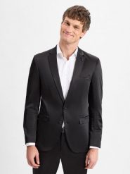 Finshley & Harding London kurtka modułowa Mężczyźni Slim Fit Sztuczne włókno czarny, 48. Czarne kurtki męskie Finshley & Harding London, m, bez wzorów, z włókna, eleganckie, bez kaptura. Za 479.95 zł.