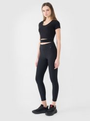 4F Legginsy dzianinowe damskie - czarne S. Czarne legginsy damskie 4F, bez wzorów, z dzianiny. W wyprzedaży za 59.99 zł.