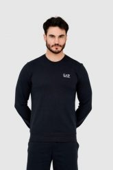 EA7 Granatowa bluza męska z białym logo, Rozmiar M. Niebieskie bluzy męskie EA7 Emporio Armani, m, bez wzorów, bez ramiączek, bez kaptura. W wyprzedaży za 198.99 zł.