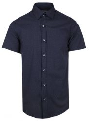 Męska Koszula Typu Casual (Weekendowa) - Pako Jeans - Granatowa w Mikrogroszki. Niebieskie koszule męskie Pako Jeans, l, bez wzorów, z bawełny, casualowe, bez kołnierzyka, bez ramiączek. Za 169.00 zł.